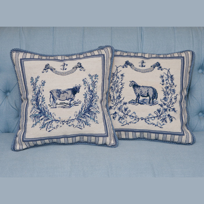 Pair of 19th century needlepoint pillows for sale online