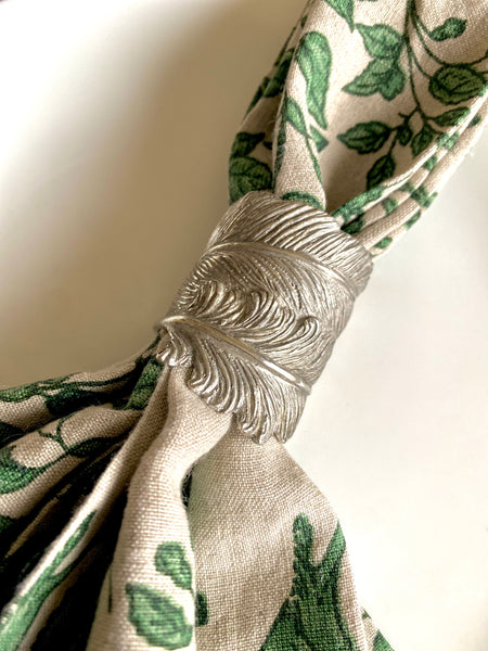 Pewter Feather Napkin Rings