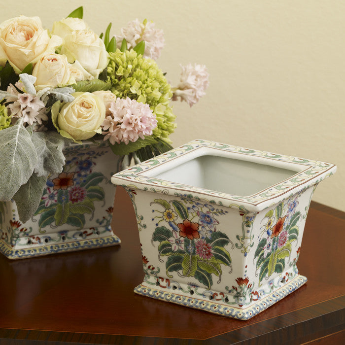 chinese porcelain pots for plants Spring Floral Porcelain Cachepot – The Source Collection