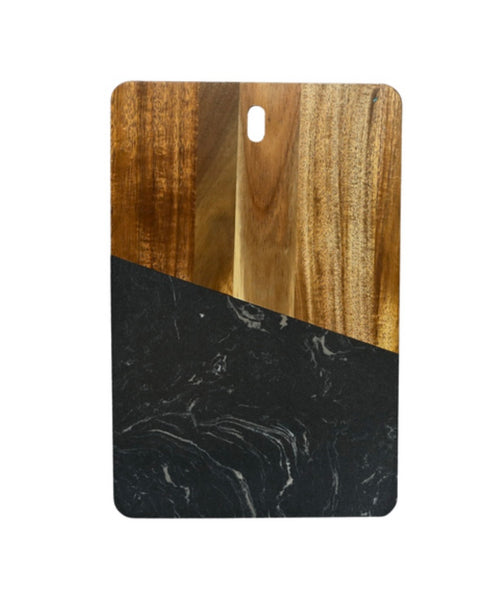 Black Marble and Acacia Wood Cutting Board