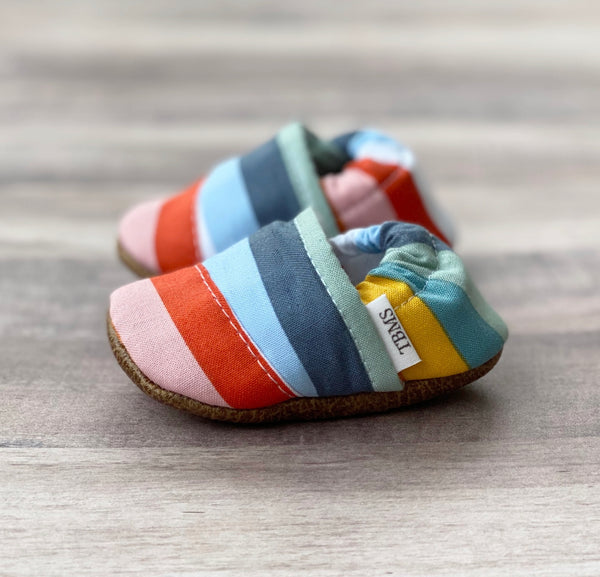 Rainbow Striped Moccasins