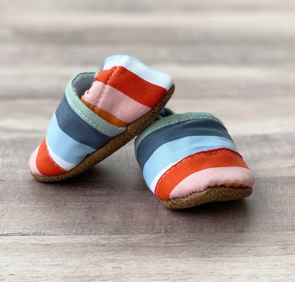 Rainbow Striped Moccasins