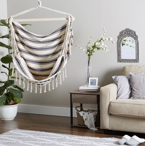 Fringed Stripe Hammock Chair