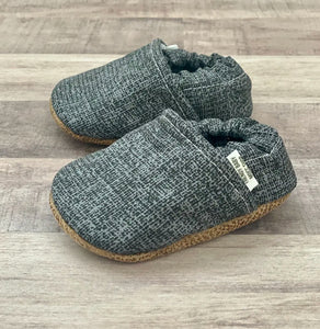 Burlap Black Textured Moccasins