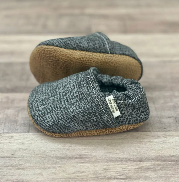 Burlap Black Textured Moccasins