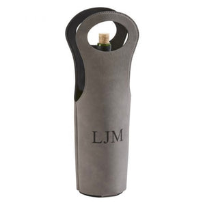 Grey Leatherette Wine Holder