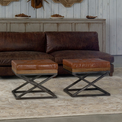 Leather Cushion Bench