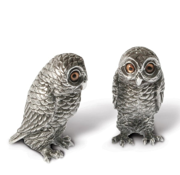 Pewter Owls Salt & Pepper Set