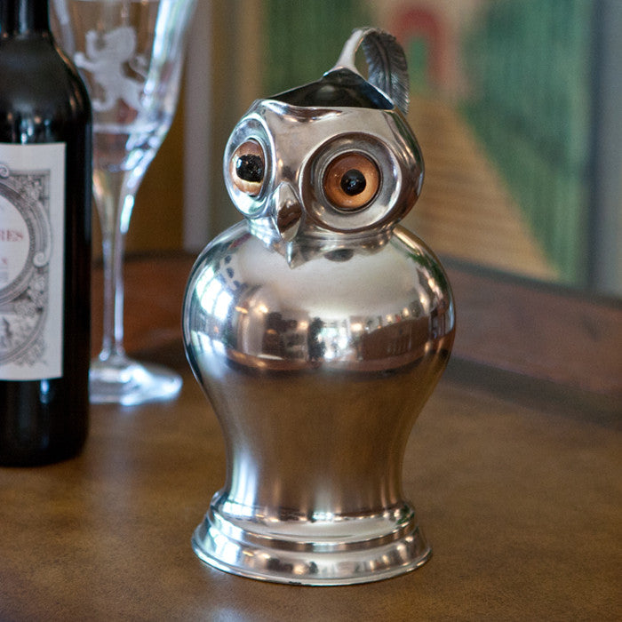 L00780 - Pewter Owl Pitcher