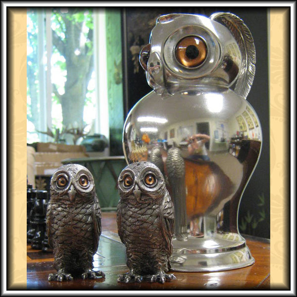 L00780 - Pewter Owl Pitcher