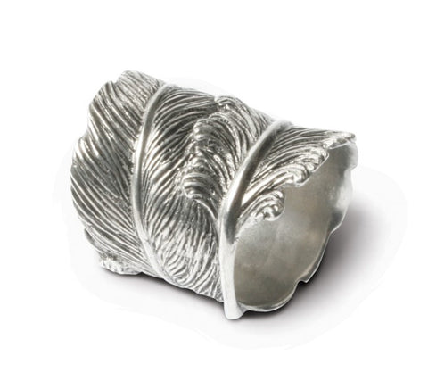 Pewter Feather Napkin Rings